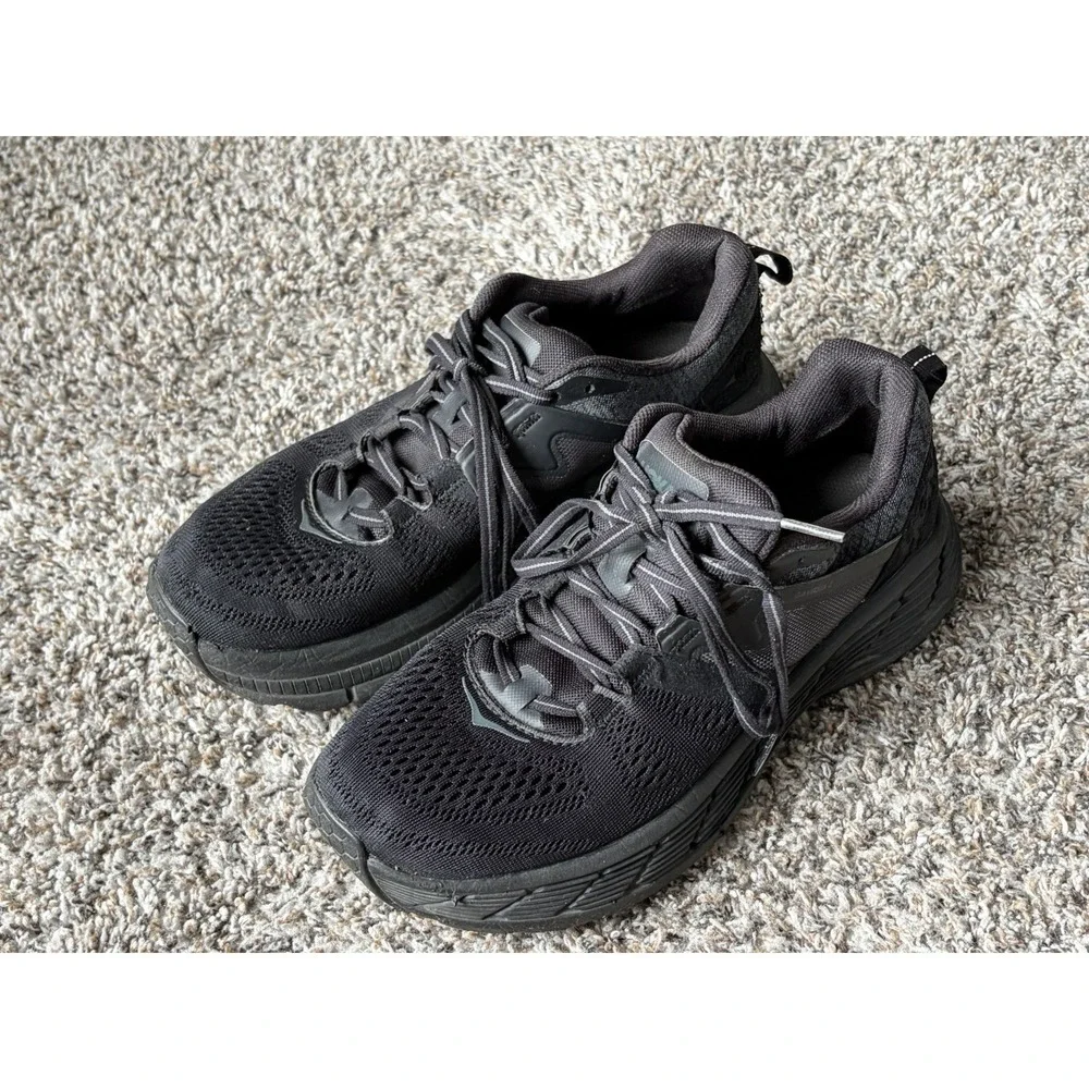 Black On Black Hoka One One Gaviota 2‎ Size 8.5 Running Sneakers Womens Shoes